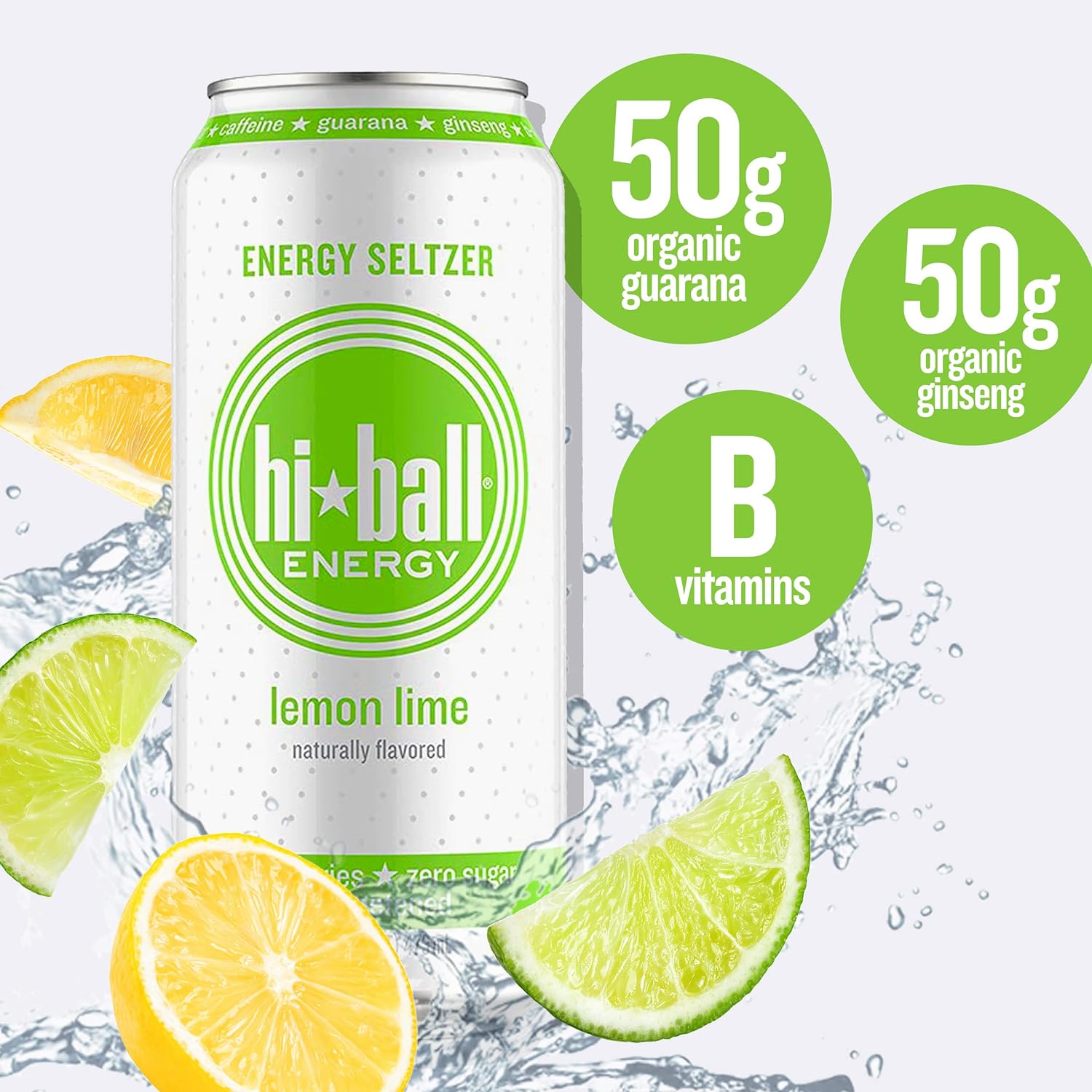 Hiball Energy Seltzer Water, Caffeinated Sparkling Water Made with Vitamin B12 and Vitamin B6, Sugar Free (8 pack of 16 Fl Oz), Blood Orange - Image 2